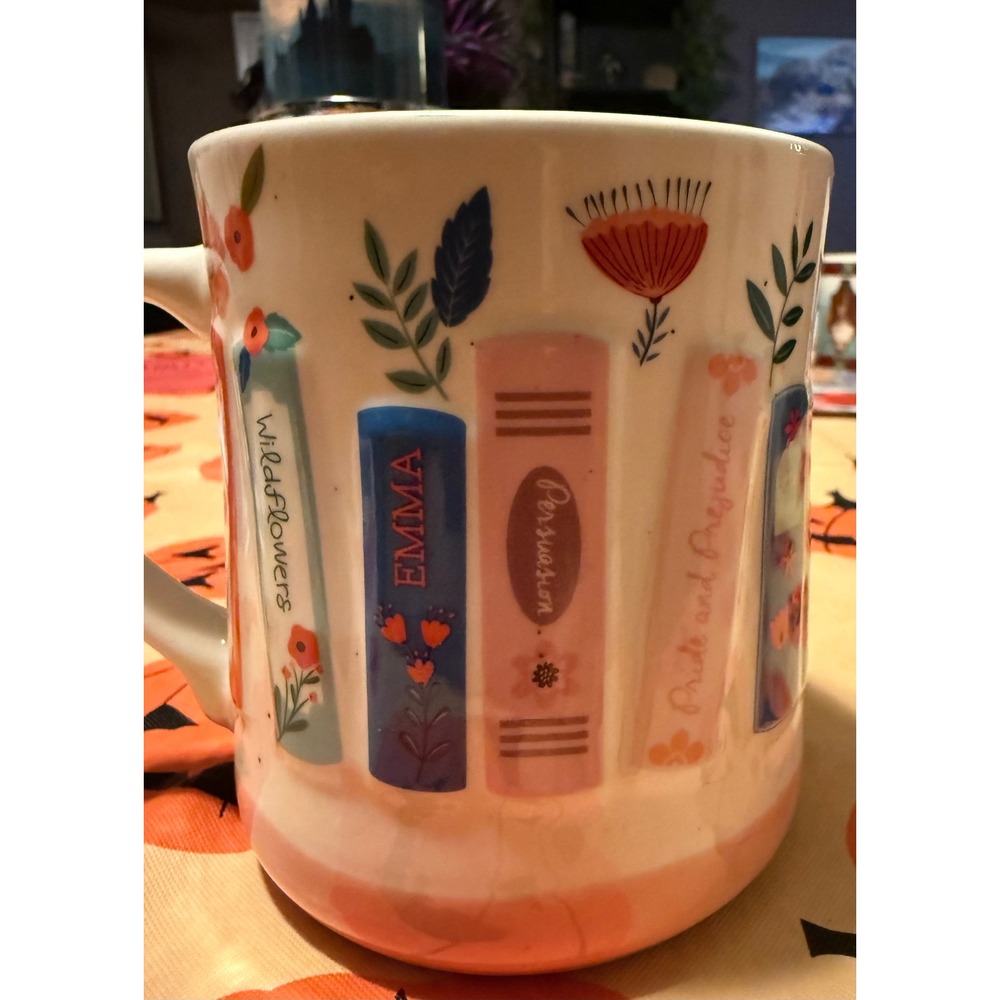 Mellow & Mod Literary Book Spines Coffee Mug Jane Austen Pride and Prejudice